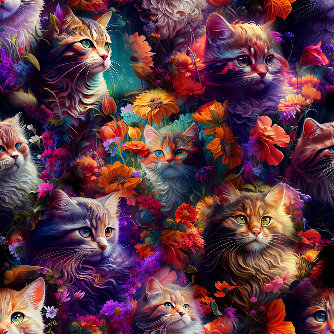 Vibrant cat capri