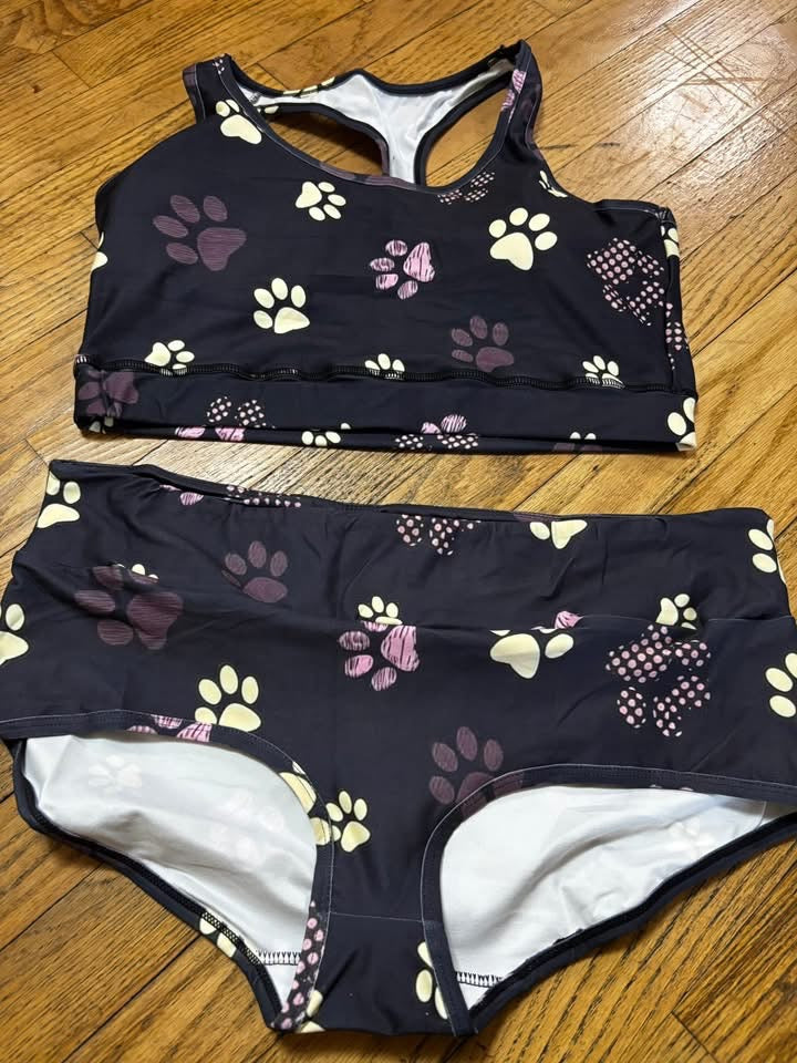 Purple paw print underwear