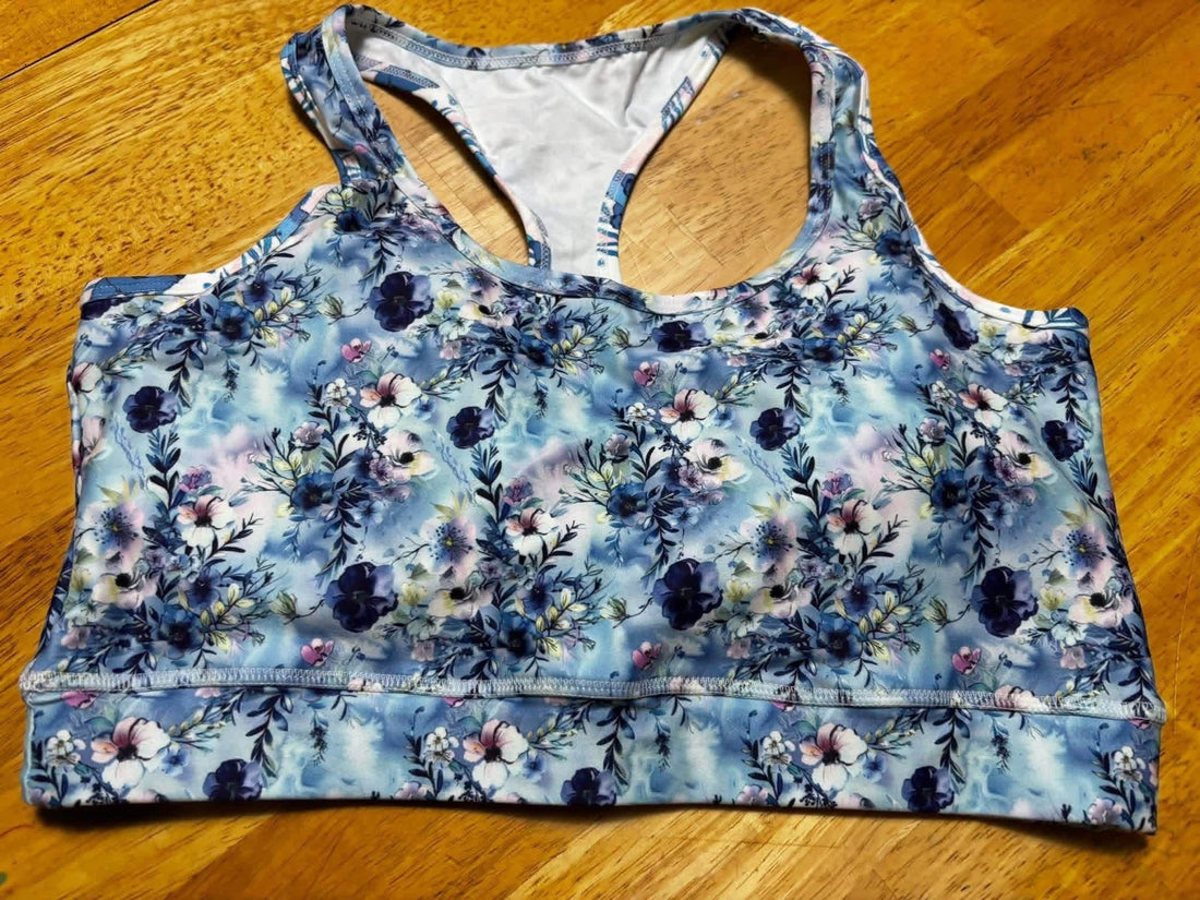 Blue rose sports bra
