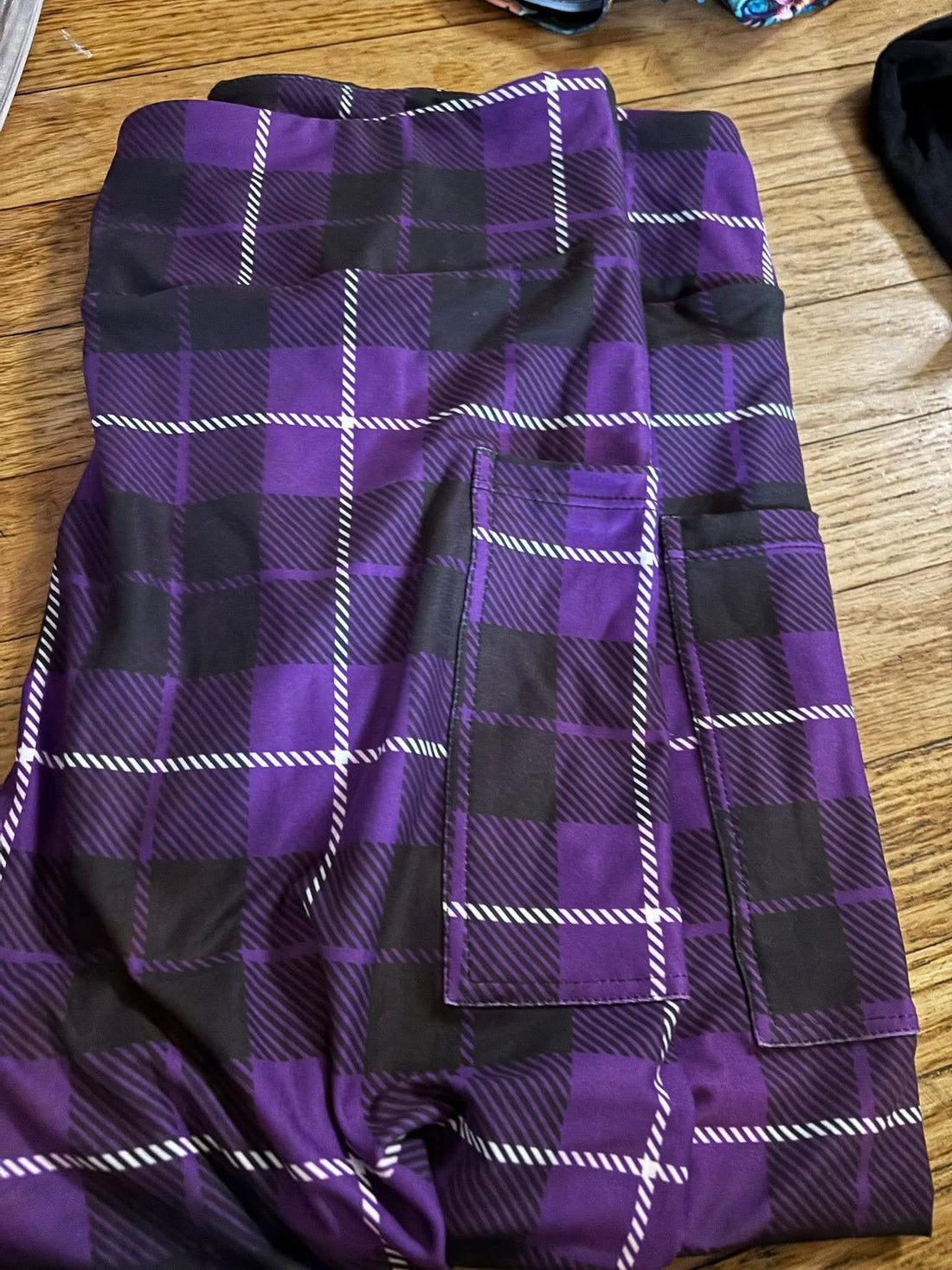 Purple plaid Capri