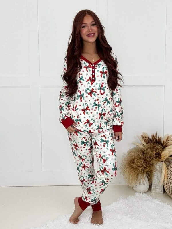 Candy cane pj sets