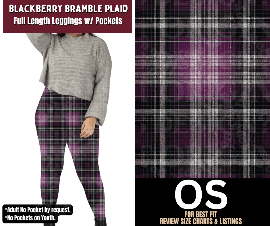Blackberry Bramble Plaid Full Length Leggings w/ Pockets