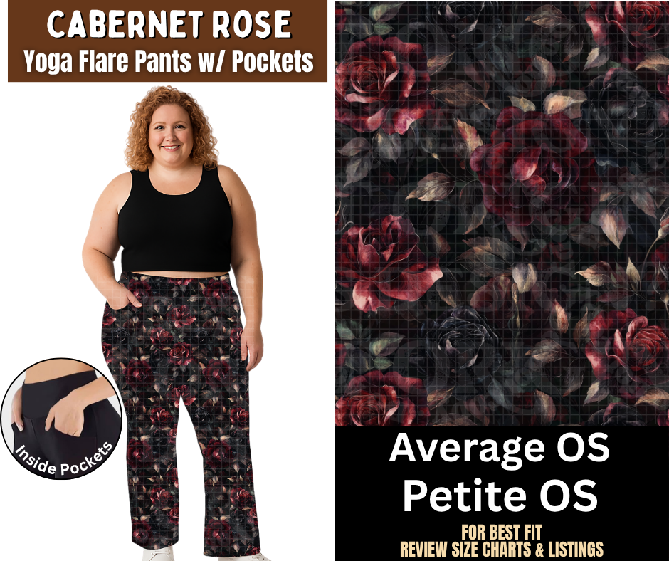 Cabernet Rose Yoga Flare Pants