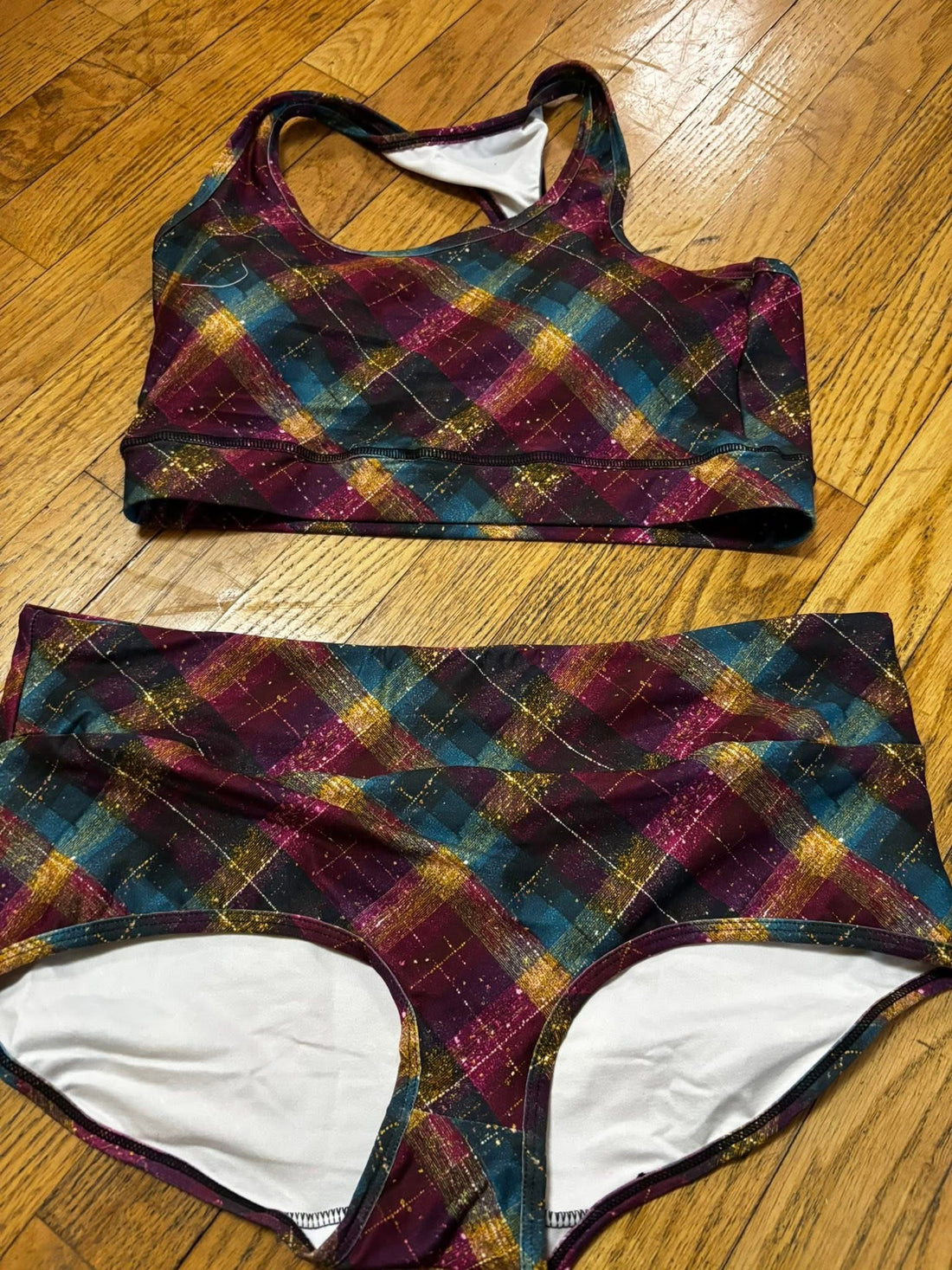 Gold plaid underwear