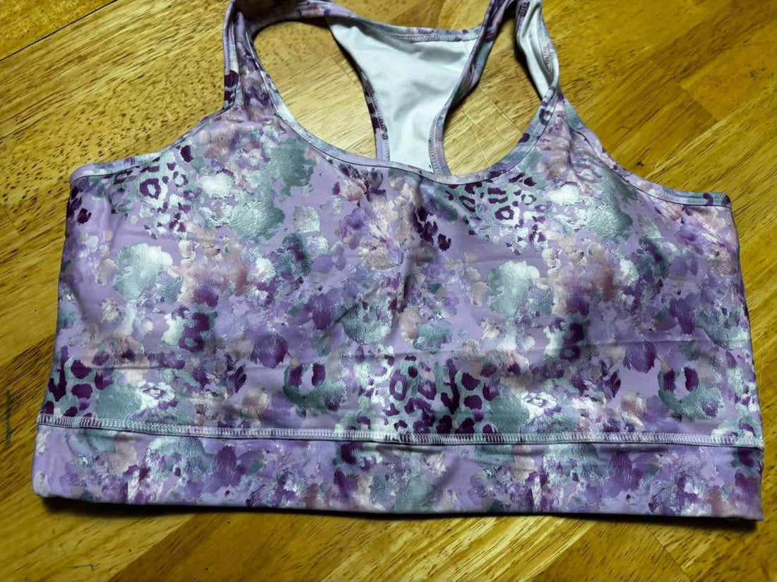 Purple leopard sports bra
