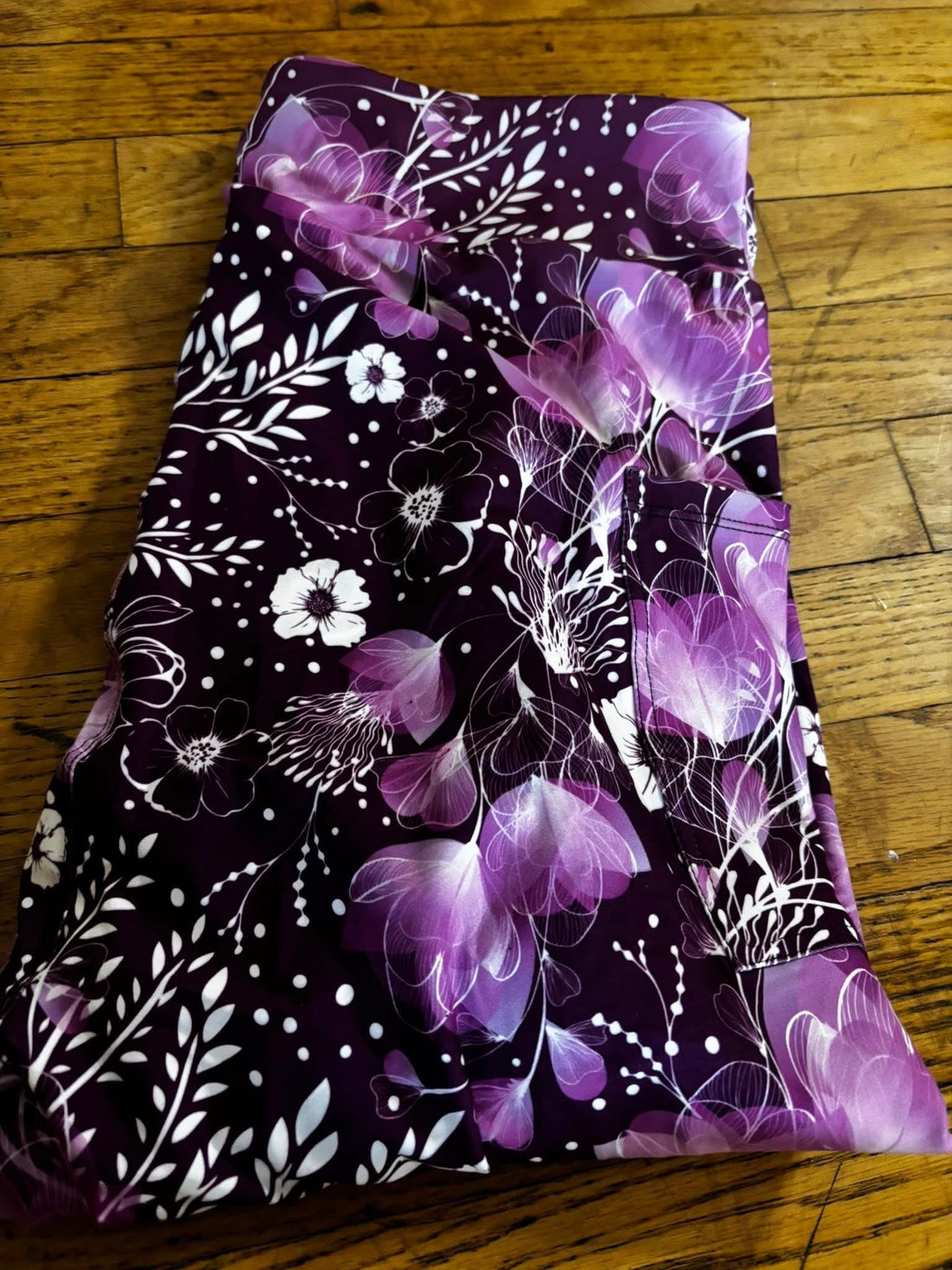 Purple floral capri