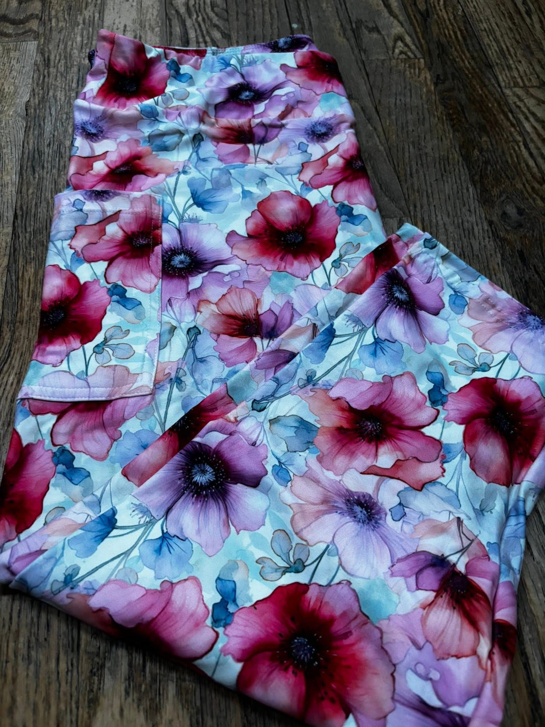 Pink floral capri