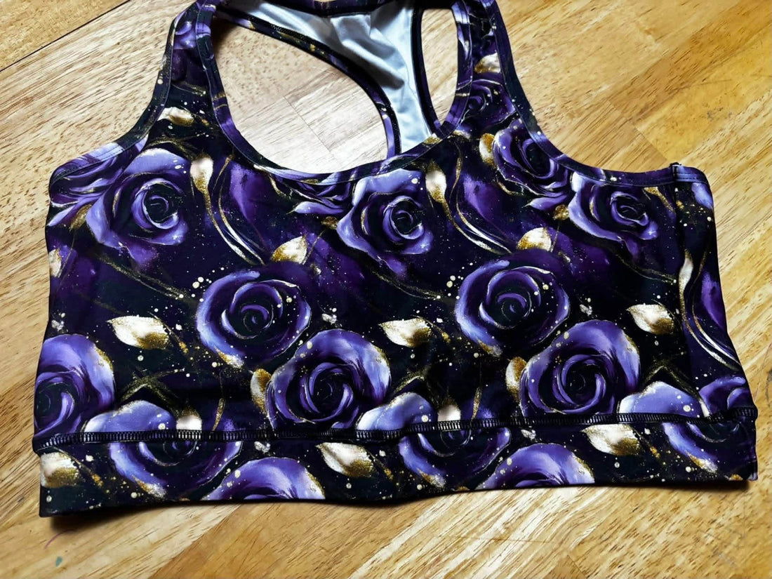 Purple rose sports bra