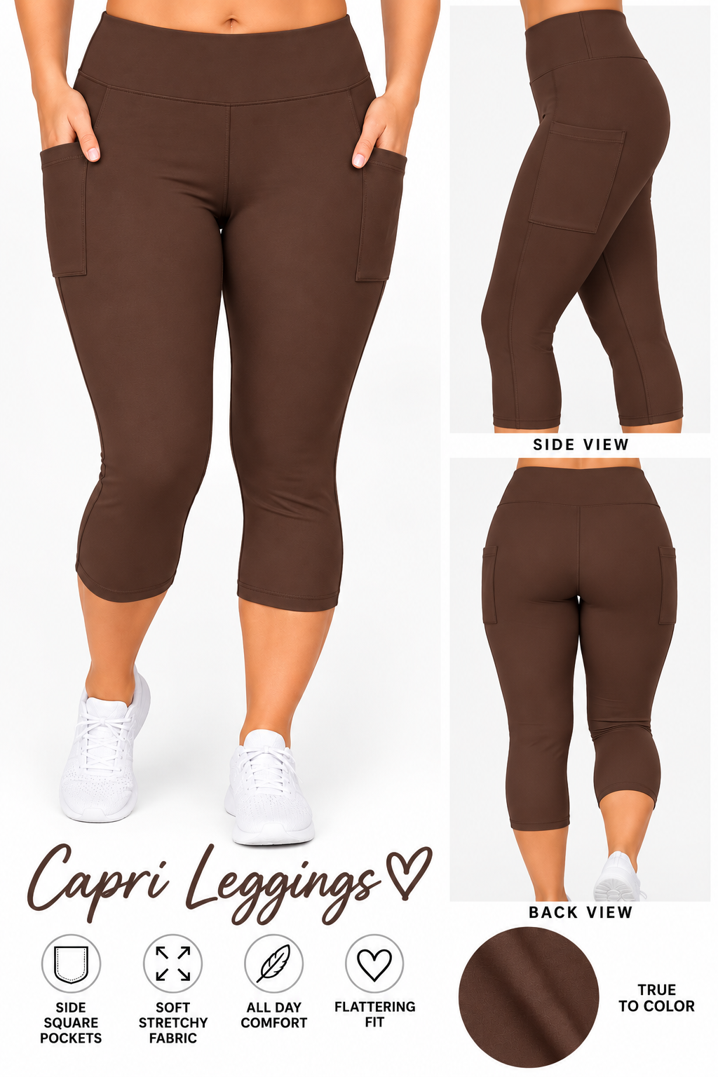 Solid brown capri