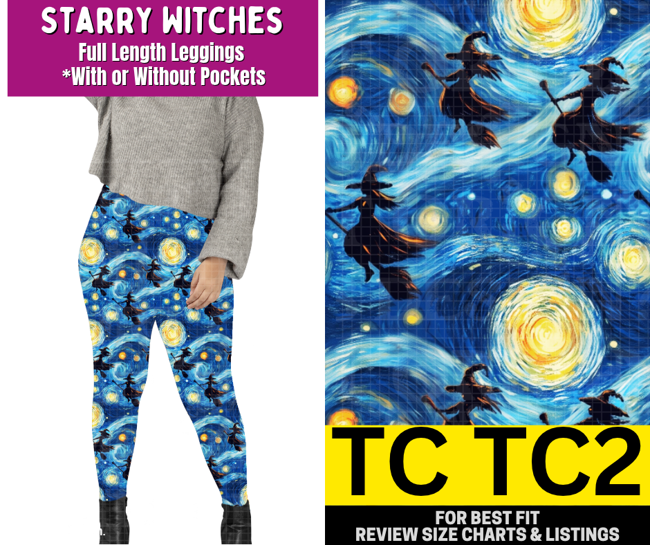 Starry Witches Full Length Leggings w/ Pockets